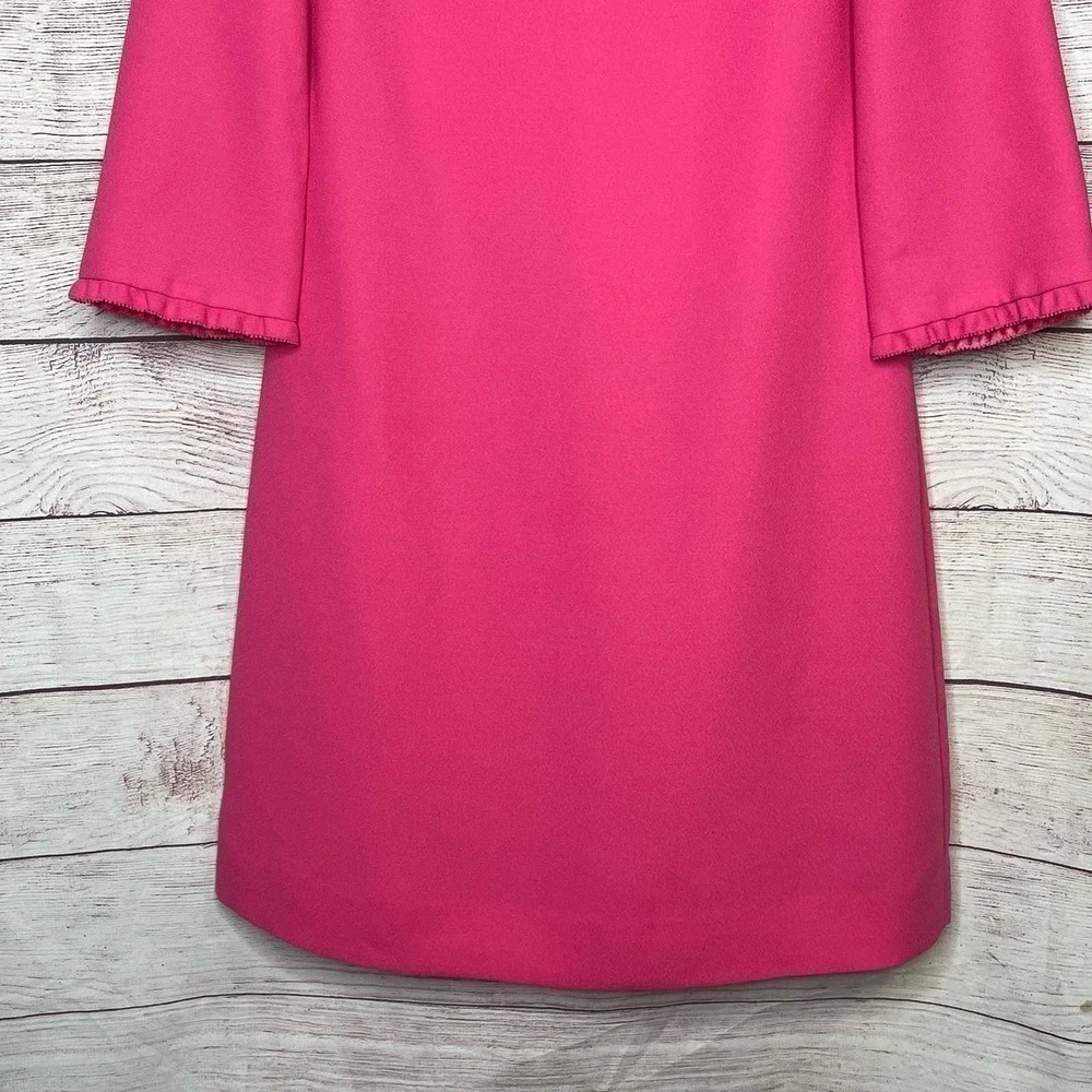 Kate Spade Dizzy Pink Ruffle Trim Flare Crepe Short Dress Size 4